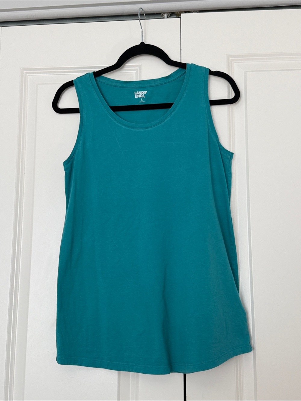 Lands' End Teal Scoop Neck Tank Top